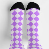 Lila und weiße Diamant Muster Crazy Socken (Oben)