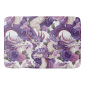 Lila und weiße Drachen und Rose Bath Mat Badematte (Vorderseite)