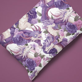 Lila und weiße Drachen und Rose Pillowcase Kissenbezug
