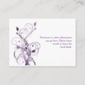 Lila und weiße florale Verschlusskarte Begleitkarte (Rückseite)