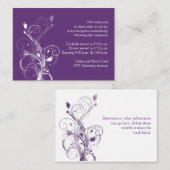Lila und weiße florale Verschlusskarte Begleitkarte (Vorne/Hinten)