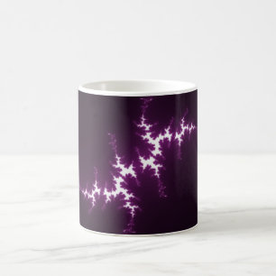 Lila und Weiße Fraktale mit schwarzem Hintergrund Kaffeetasse