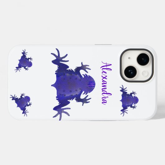 Lila und weiße Frösche Case-Mate iPhone Hülle (Rückseite (Horizontal))