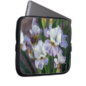 Lila und weiße Frühlingsinris Laptopschutzhülle (Vorne Rechts)