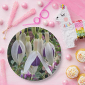 Lila und weiße Fuchsia-Flora Pappteller (Party)