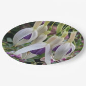 Lila und weiße Fuchsia-Flora Pappteller (Schrägansicht)