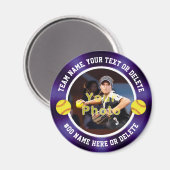 Lila und weiße Gastgeschenke, Softball-Themenabend Magnet (Vorderseite/Rückseite)