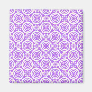 Lila und Weiße geometrische Kreismuster Magnet