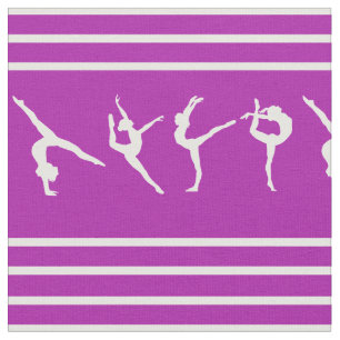 Lila und weiße gestreifte Gymnastik Stoff