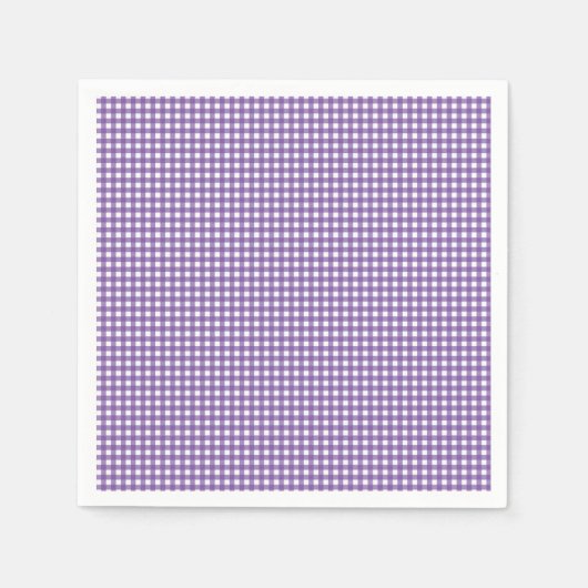 Lila und weiße Gingham Serviette (Vorderseite)
