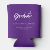 Lila und weiße Graduierungspartei Dosenkühler (Rückseite)