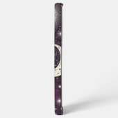 Lila und weiße Himmelträume: Mond und Sterne Samsung Galaxy Hülle (Linke Seite)