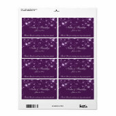 Lila und weiße Hochzeit, danke Weinetikett (Vorne)