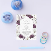 Lila und weiße Hochzeit Flyer (Einzeln)