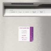 Lila und weiße Hochzeit speichern Sie das Datumsfe Magnet (In Situ (Geschirrspüler))