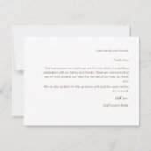 Lila und weiße Hochzeiten Dankeskarte (Rückseite)