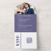 Lila und weiße Hochzeitsfahrten- All In One Einladung (Innen Boden)