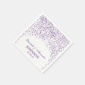 Lila und weiße Hochzeitsmuster Serviette (Ecke)