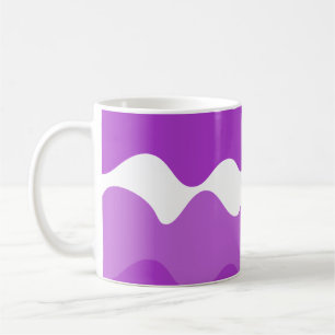 Lila und weiße horizontale Wellenmuster Kaffeetasse