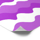 Lila und weiße horizontale Wellenmuster Poster (Ecke)