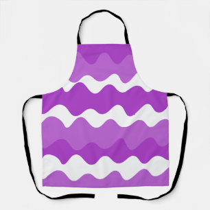 Lila und weiße horizontale Wellenmuster Schürze