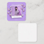 Lila und weiße Illustration Happy Birthday Insta Begleitkarte (Vorne/Hinten)