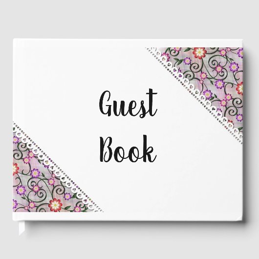 Lila und weiße Imitate Gästebuch (Vorderseite)