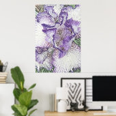 Lila und weiße Iris aus dem oberen Plakat (Heimbüro)