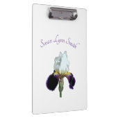 Lila und weiße Iris-Clipboard Klemmbrett (Rechts)