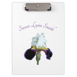Lila und weiße Iris-Clipboard Klemmbrett