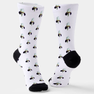 Lila und weiße Iris-Damen-Socken Socken