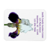 Lila und weiße Iris flexibler Magnet (Horizontal)