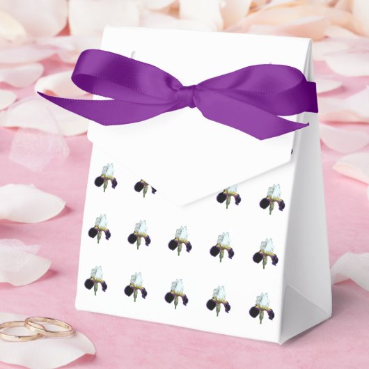 Lila und weiße Iris-Geschenkbox Geschenkschachtel (Hochzeit)