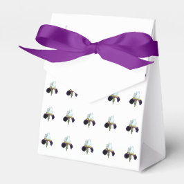 Lila und weiße Iris-Geschenkbox Geschenkschachtel