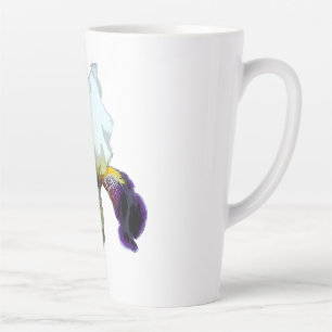 Lila und weiße Iris Latte-Mug Milchtasse