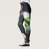 Lila und weiße Iris Leggings (Links)