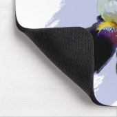 Lila und Weiße Iris Quadratisch Mauspad (Ecke)