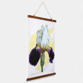 Lila und weiße Iris Wandteppich Mit Holzrahmen (Gewinkelt)