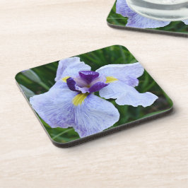 Lila und weiße japanische Iris Floral Getränkeuntersetzer