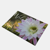 Lila und weiße Kaktus-Blume Fußmatte (Schrägansicht)