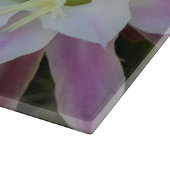 Lila und weiße Kaktus-Blume Schneidebrett (Ecke)