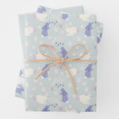 Lila und weiße Kaninchen Ostern Geschenkpapier Set (Beispiel)