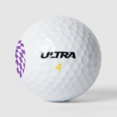 Lila und weiße Karton Golfball (Logo)