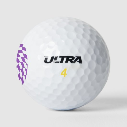 Lila und weiße Karton Golfball (Logo)