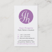 Lila und weiße Kreise erste moderne Visitenkarte (Vorderseite)