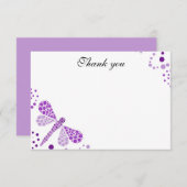 Lila und weiße Libelle Vielen Dank Mitteilungskarte (Vorne/Hinten)