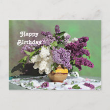 Lila und weiße Lilacs Bouquet Geburtstag