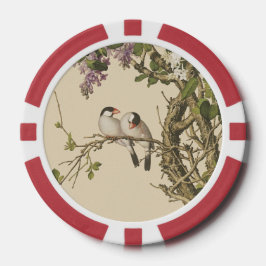 Lila und weiße Lilacs mit Bird Chinese Antique Pokerchips