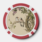Lila und weiße Lilacs mit Bird Chinese Antique Pokerchips (Rückseite)