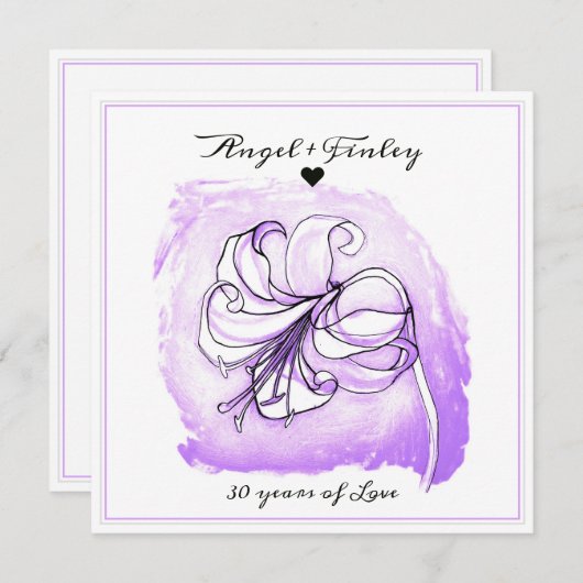Lila und weiße Lilie 30. Hochzeitstag (Vorne/Hinten)